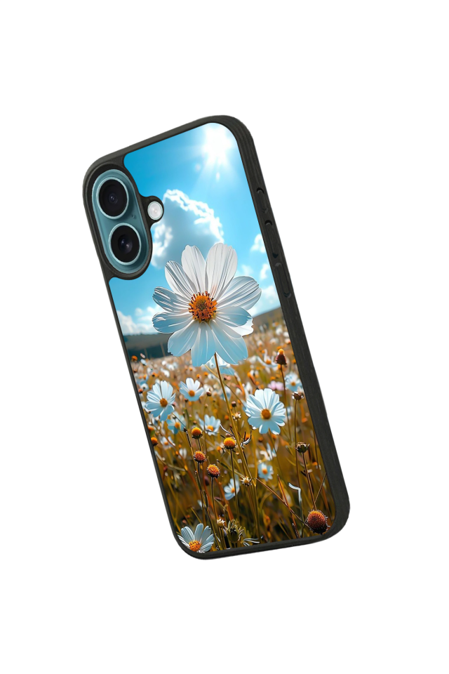 iPhone 16 Uyumlu Cicek Tasarımlı Glossy Premium Kılıf