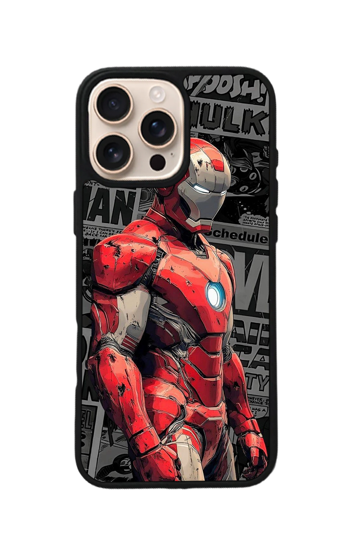 iPhone 16 Pro Uyumlu  Iron Man ( Demir Adam ) Tasarımlı Glossy Premium Kılıf