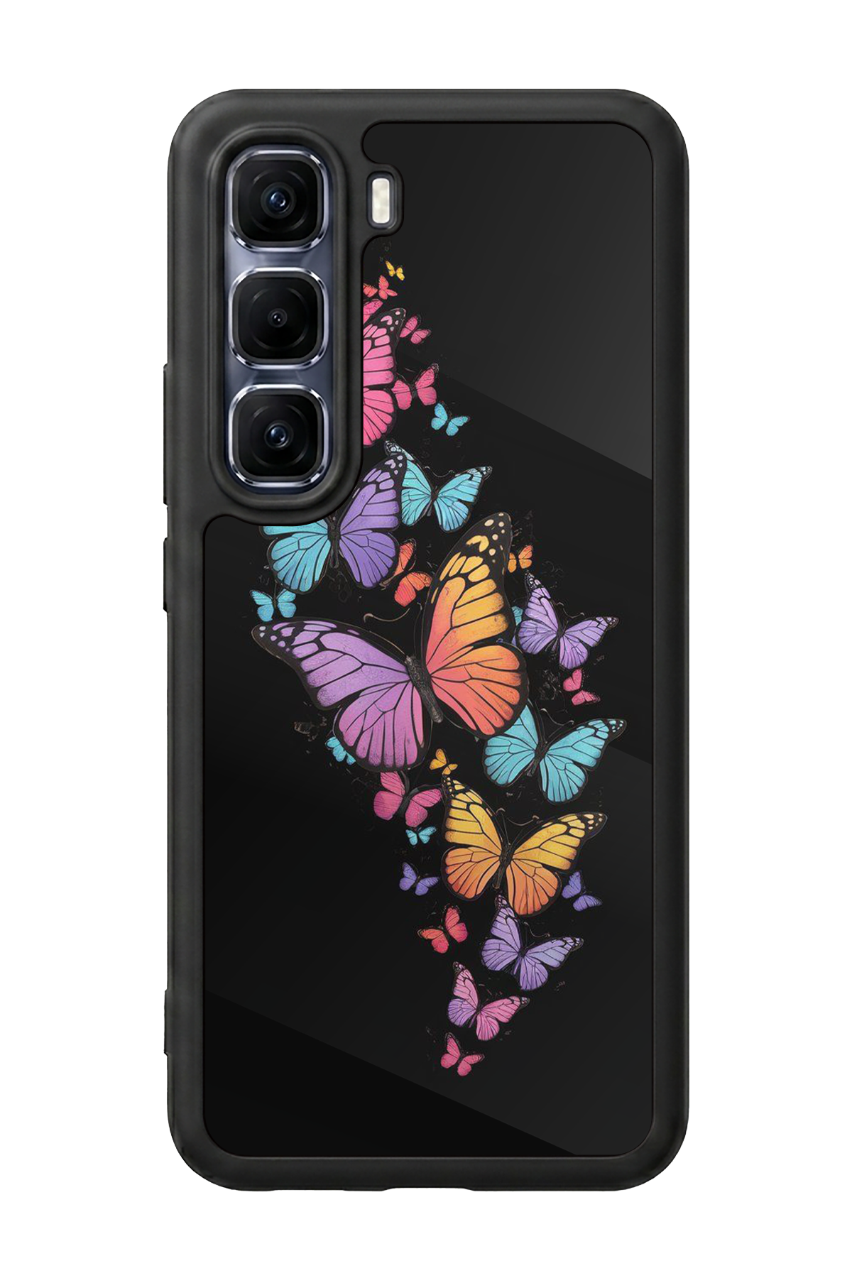 Infinix Hot 60 Pro Plus Uyumlu Kelebek Tasarımlı Glossy Premium Kılıf