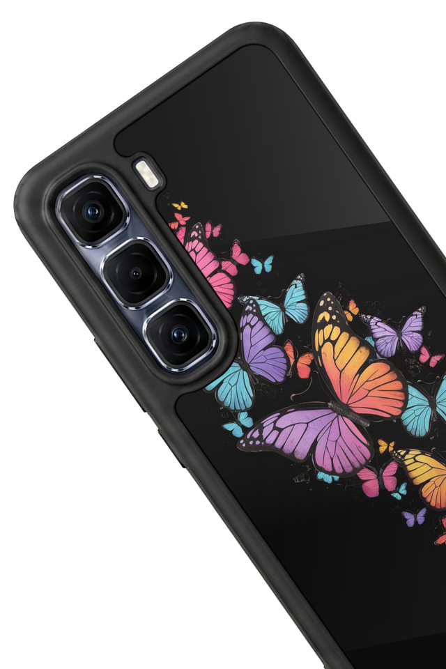 Infinix Hot 60 Pro Plus Uyumlu Kelebek Tasarımlı Glossy Premium Kılıf