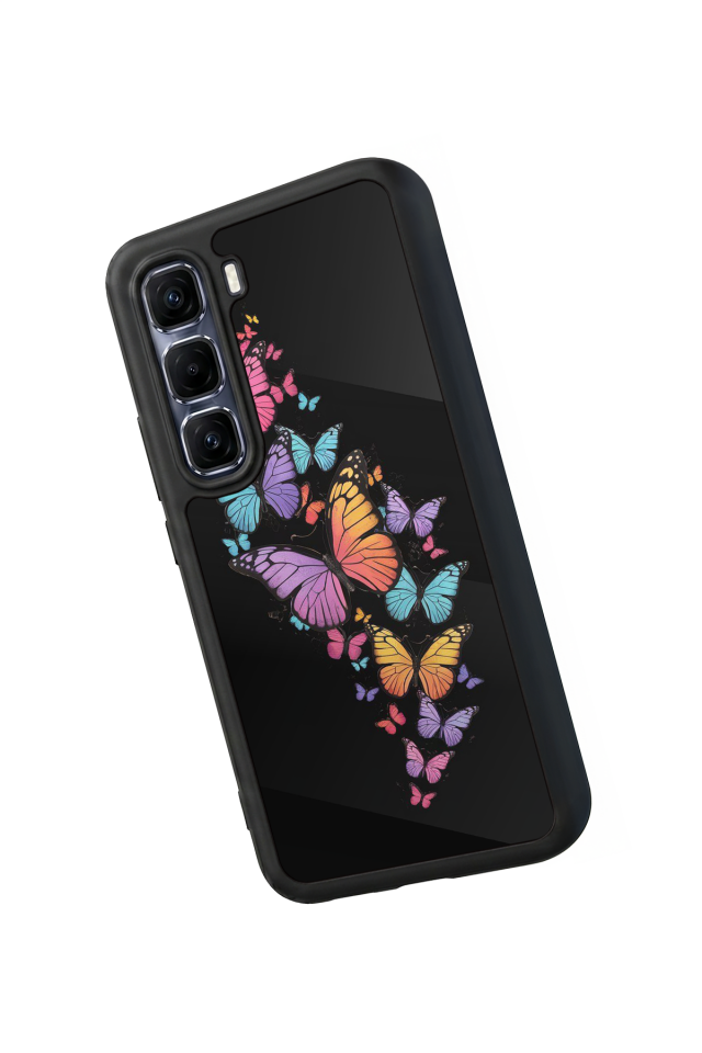 Infinix Hot 60 Pro Plus Uyumlu Kelebek Tasarımlı Glossy Premium Kılıf