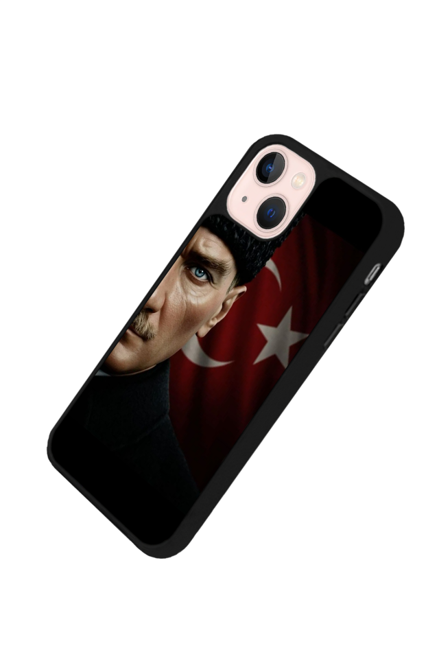 iPhone 13 Mini Uyumlu Mustafa Kemal Ataturk Tasarımlı Glossy Premium Kılıf