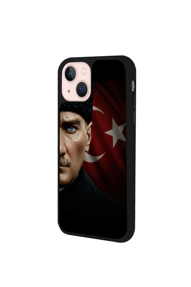 iPhone 13 Mini Uyumlu Mustafa Kemal Ataturk Tasarımlı Glossy Premium Kılıf