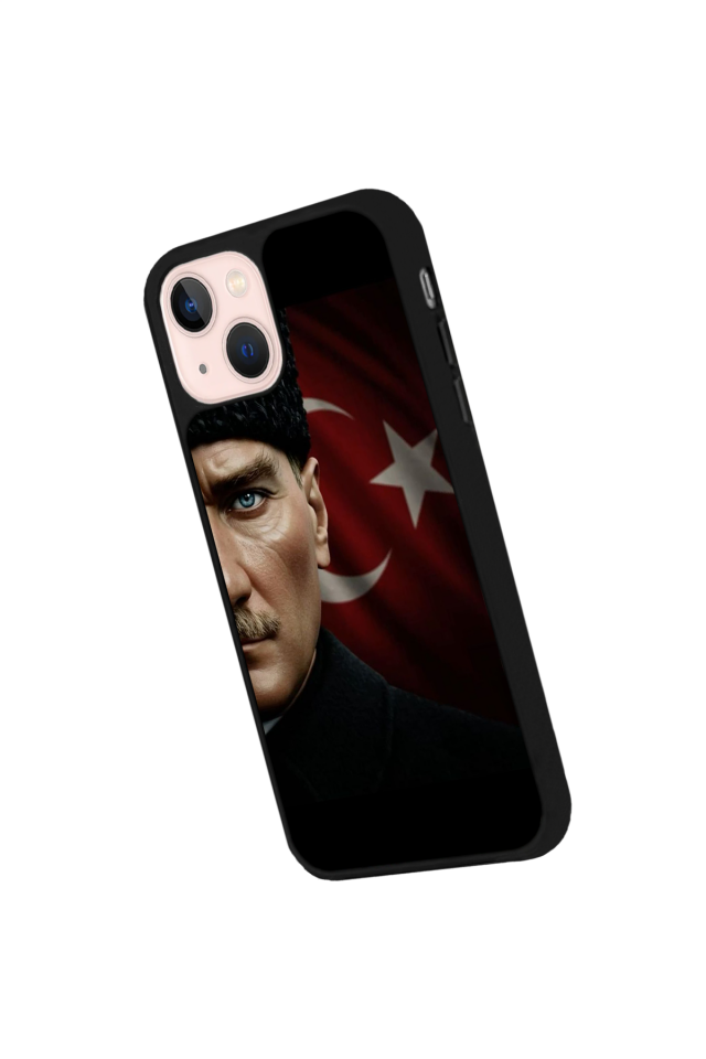 iPhone 13 Mini Uyumlu Mustafa Kemal Ataturk Tasarımlı Glossy Premium Kılıf