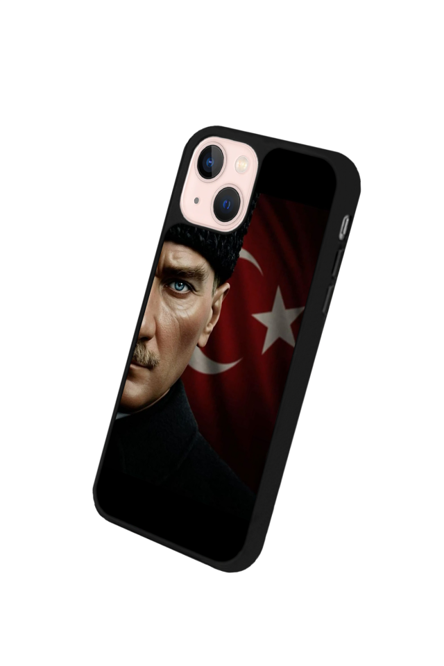 iPhone 13 Mini Uyumlu Mustafa Kemal Ataturk Tasarımlı Glossy Premium Kılıf