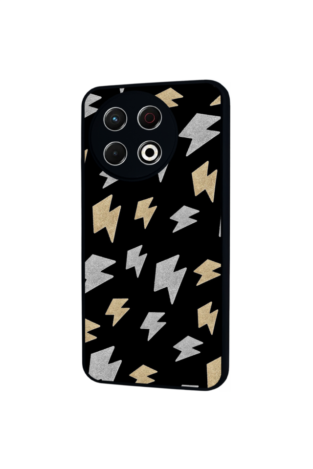 Tecno Spark 30 Pro Uyumlu Simsek Tasarımlı Glossy Premium Kılıf