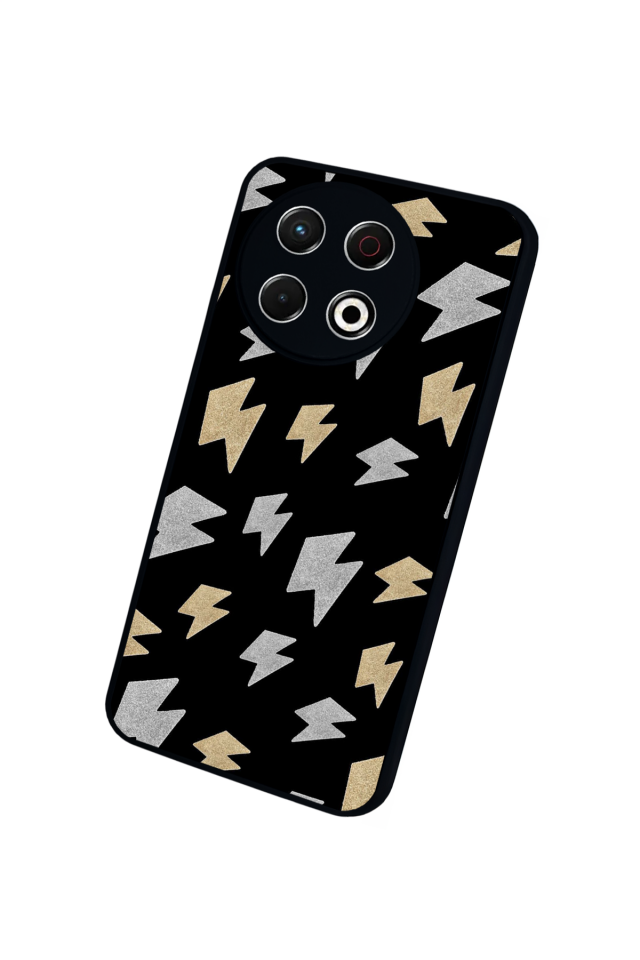 Tecno Spark 30 Pro Uyumlu Simsek Tasarımlı Glossy Premium Kılıf