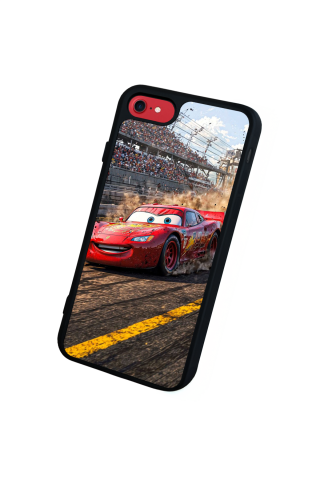 iPhone 8 Uyumlu Şimsek McQueen Tasarımlı Glossy Premium Kılıf
