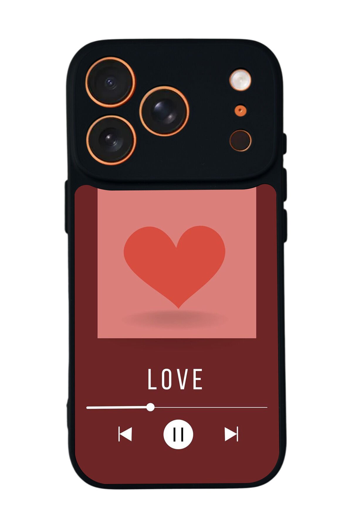 iPhone 17 Pro Max Uyumlu Kalp Love Tasarımlı Glossy Premium Kılıf