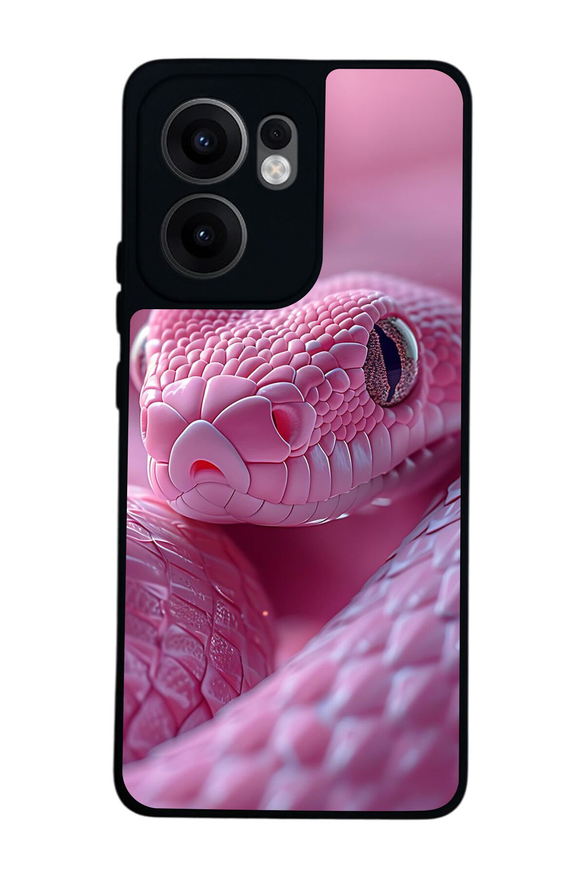Oppo Reno 13F Uyumlu Yılan Tasarımlı Glossy Premium Kılıf
