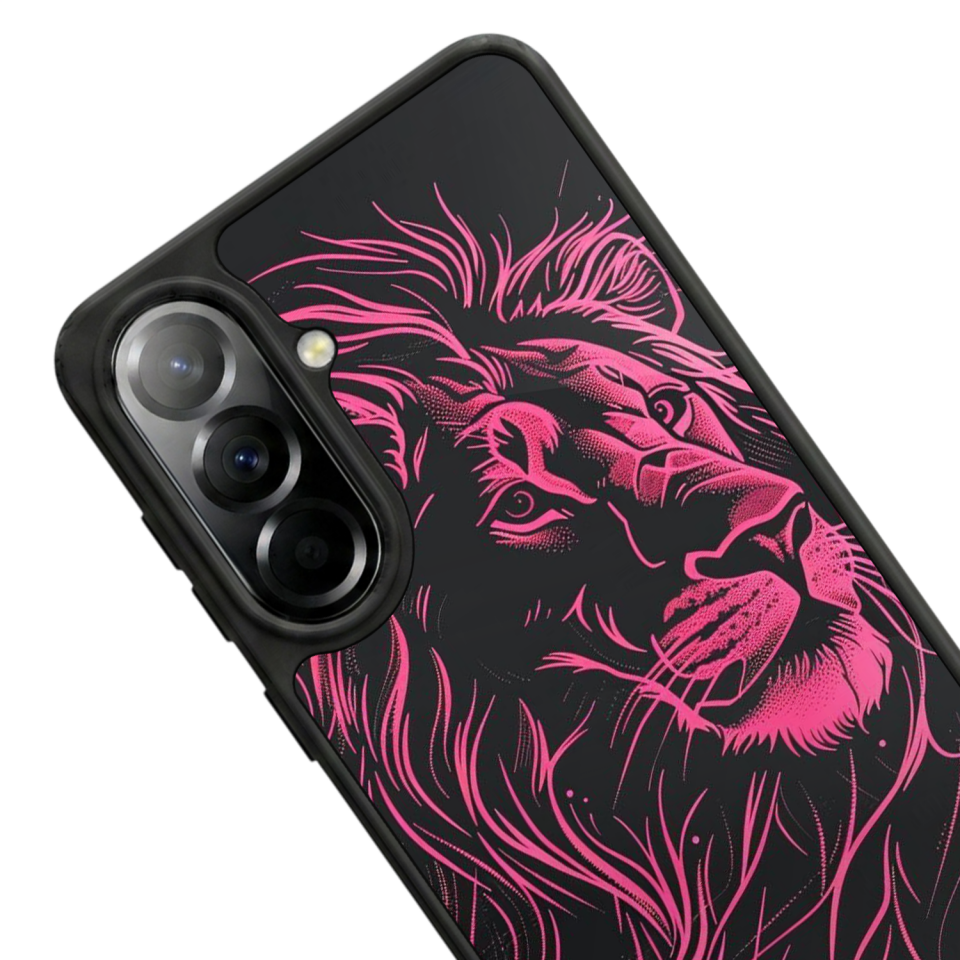 Samsung Galaxy A37 Uyumlu Aslan Tasarımlı Glossy Premium Kılıf