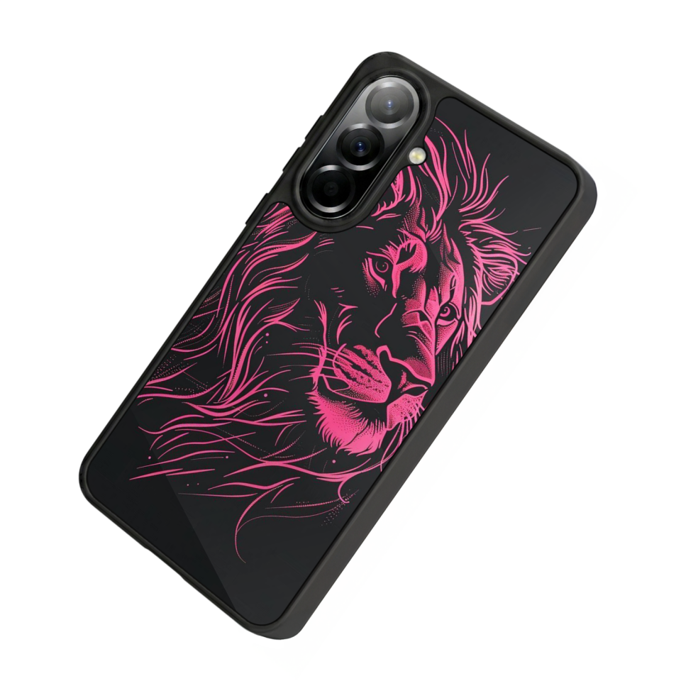 Samsung Galaxy A37 Uyumlu Aslan Tasarımlı Glossy Premium Kılıf