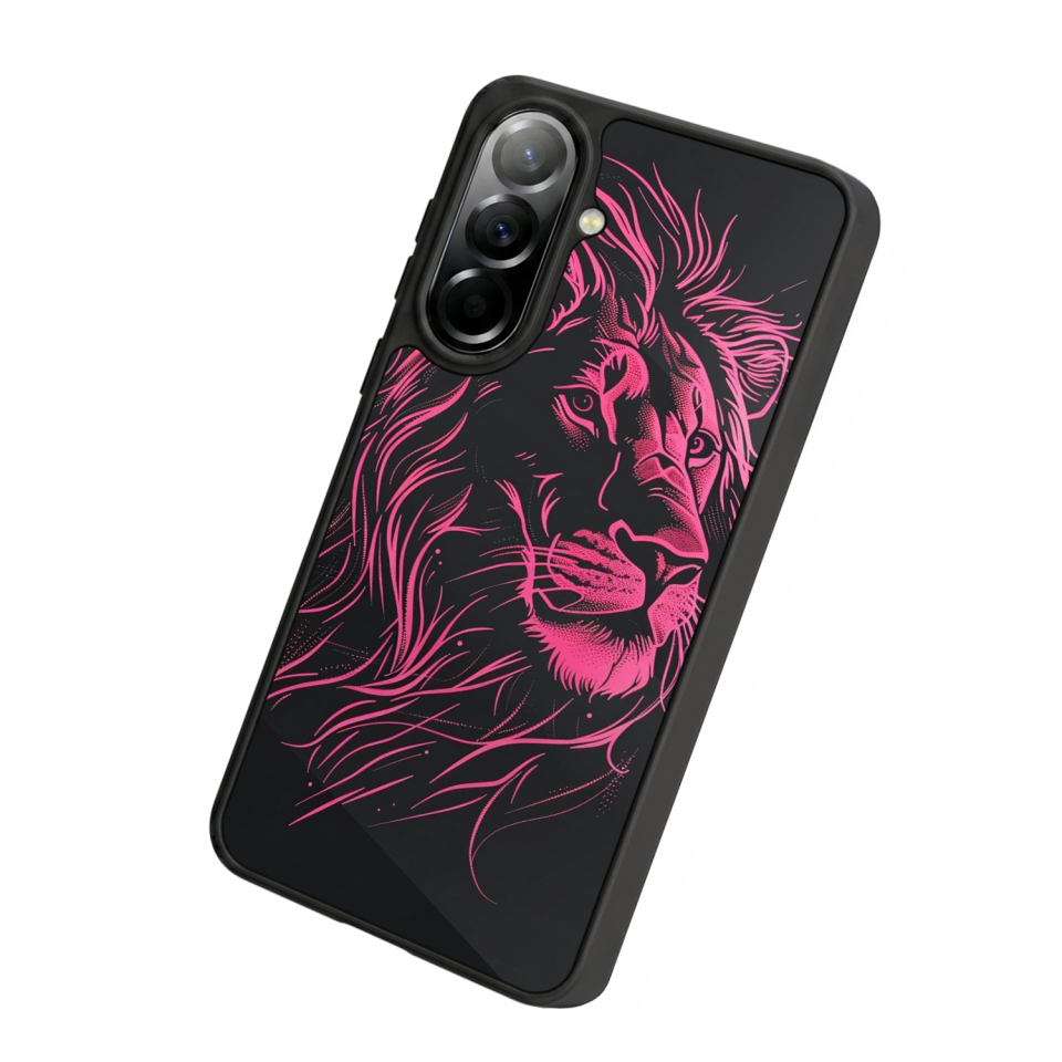 Samsung Galaxy A37 Uyumlu Aslan Tasarımlı Glossy Premium Kılıf