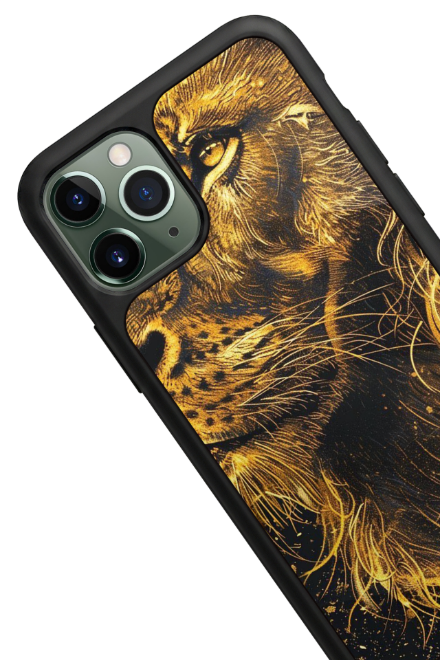 iPhone 11 Pro Max Uyumlu Aslan Tasarımlı Glossy Premium Kılıf