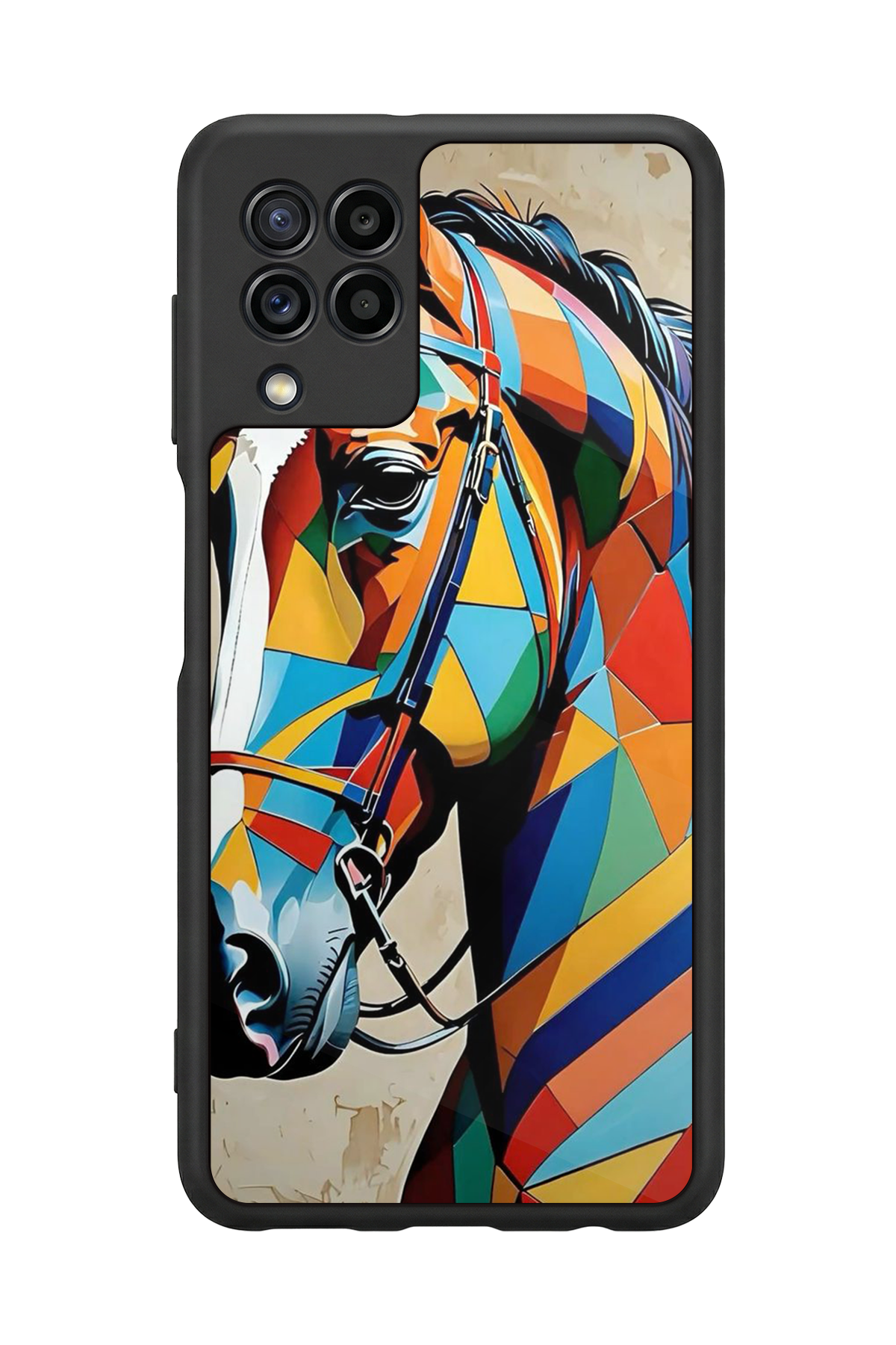 Samsung Galaxy M32 Uyumlu At Horse Tasarımlı Glossy Premium Kılıf
