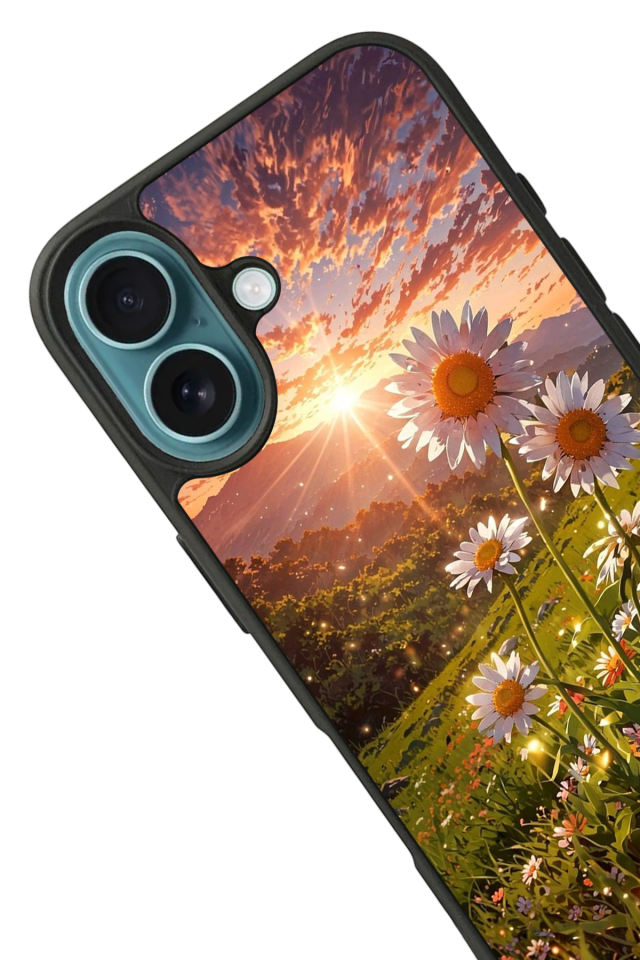 iPhone 16 Uyumlu Cicek Tasarımlı Glossy Premium Kılıf
