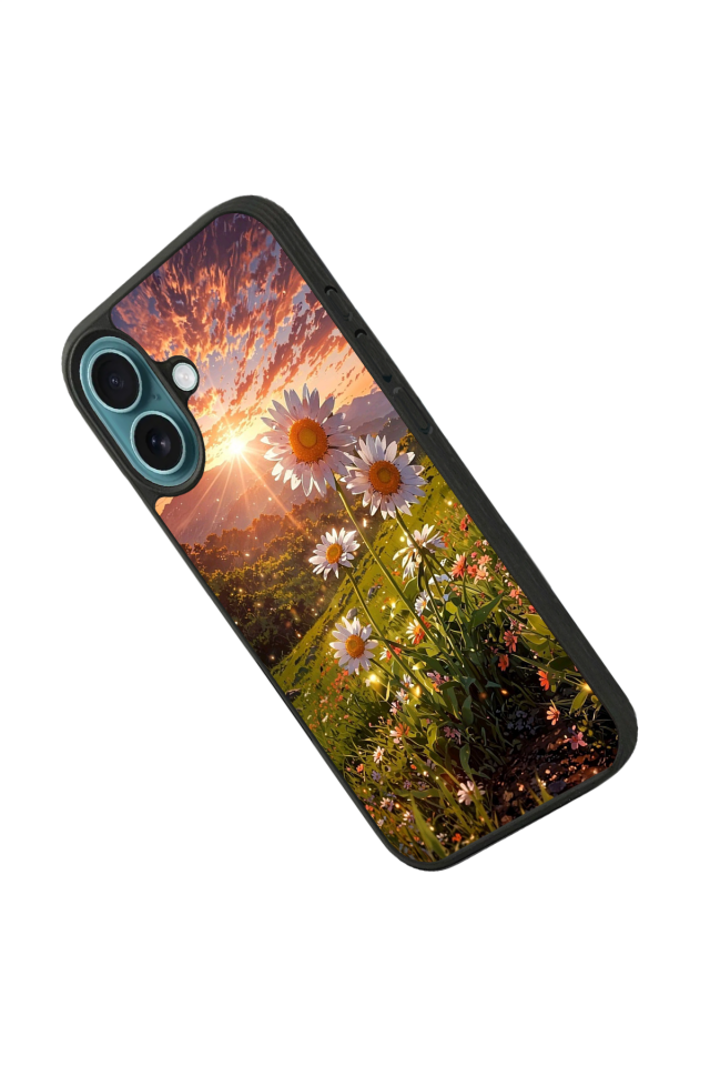 iPhone 16 Uyumlu Cicek Tasarımlı Glossy Premium Kılıf