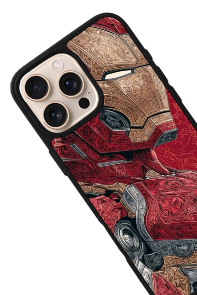 iPhone 16 Pro Uyumlu  Iron Man ( Demir Adam ) Tasarımlı Glossy Premium Kılıf