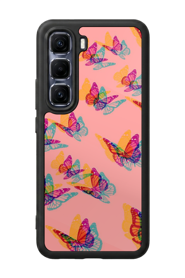Infinix Hot 60 Pro Plus Uyumlu Kelebek Tasarımlı Glossy Premium Kılıf