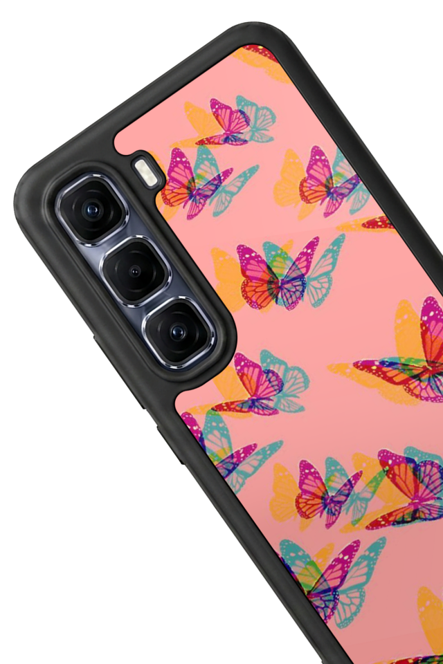 Infinix Hot 60 Pro Plus Uyumlu Kelebek Tasarımlı Glossy Premium Kılıf