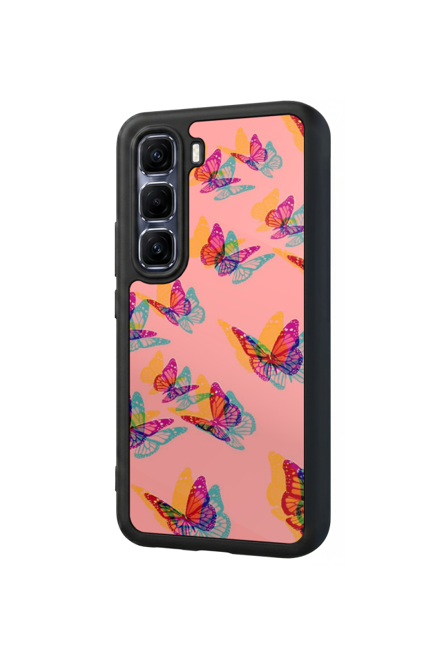 Infinix Hot 60 Pro Plus Uyumlu Kelebek Tasarımlı Glossy Premium Kılıf