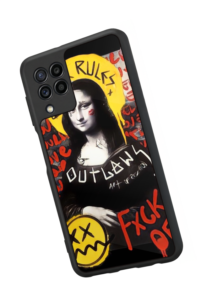 Samsung Galaxy M22 Uyumlu Monalisa Tasarımlı Glossy Premium Kılıf
