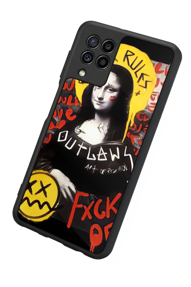 Samsung Galaxy M22 Uyumlu Monalisa Tasarımlı Glossy Premium Kılıf