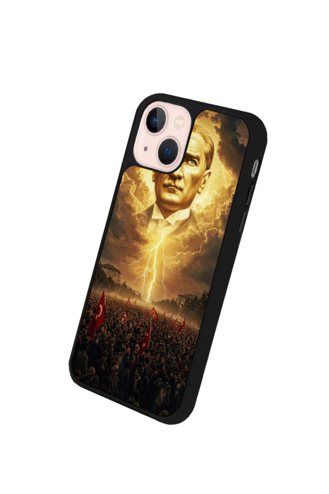 iPhone 13 Mini Uyumlu Mustafa Kemal Ataturk Tasarımlı Glossy Premium Kılıf