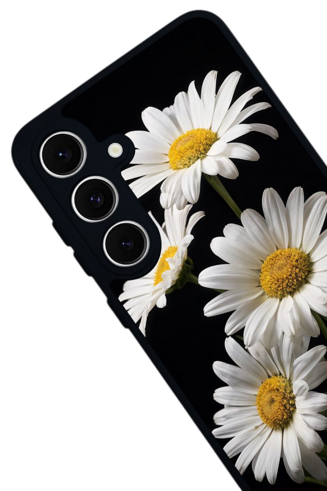 Samsung Galaxy S24 FE Uyumlu Papatya Tasarımlı Glossy Premium Kılıf