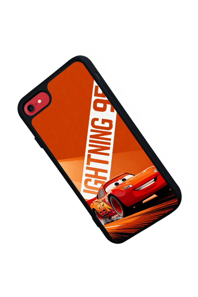 iPhone 8 Uyumlu Şimsek McQueen Tasarımlı Glossy Premium Kılıf