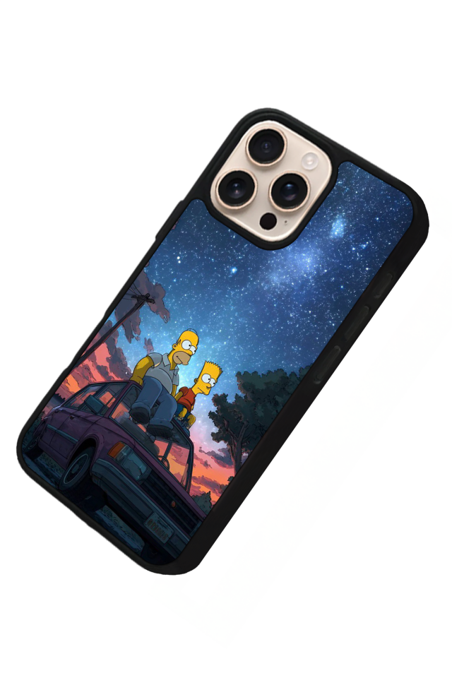 iPhone 15 Pro Max Uyumlu The Simpsons Tasarımlı Glossy Premium Kılıf