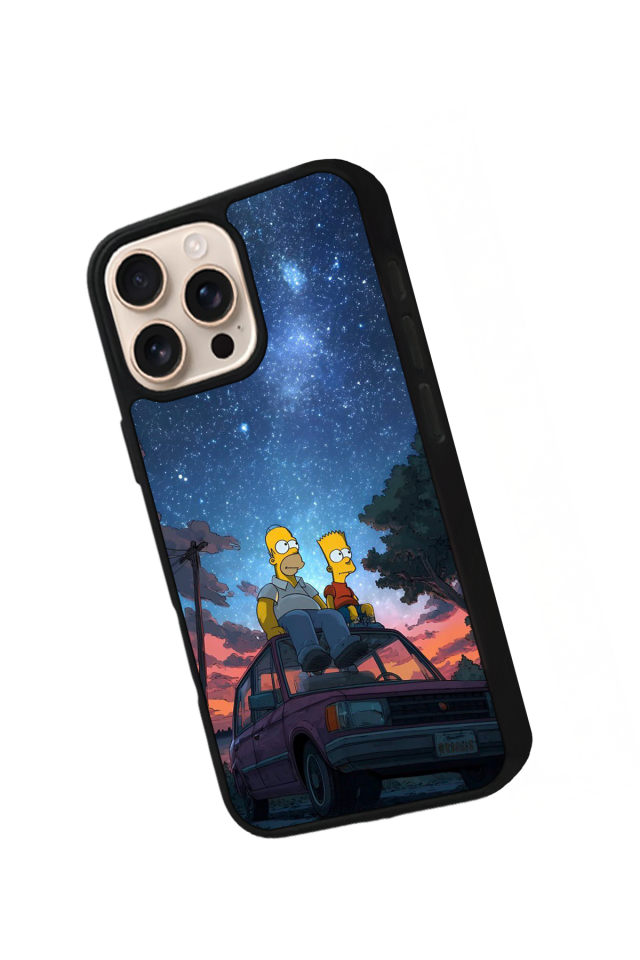 iPhone 15 Pro Max Uyumlu The Simpsons Tasarımlı Glossy Premium Kılıf