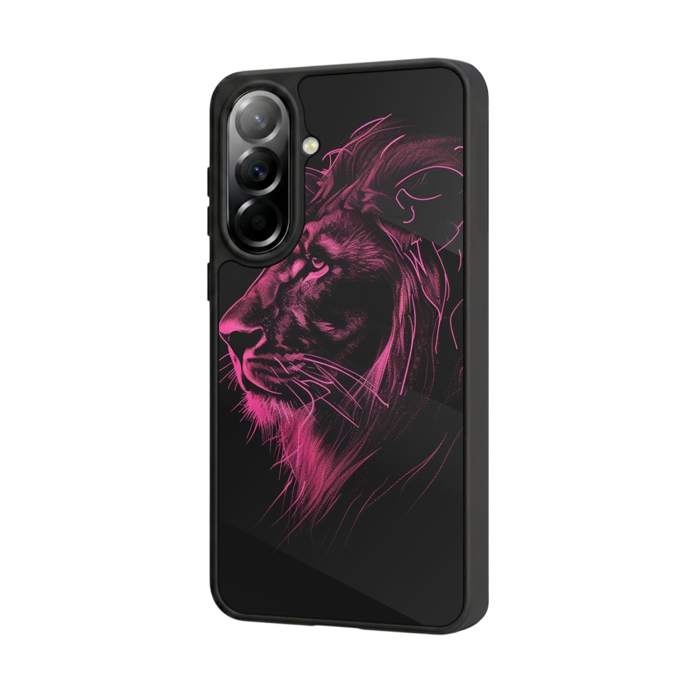 Samsung Galaxy A37 Uyumlu Aslan Tasarımlı Glossy Premium Kılıf