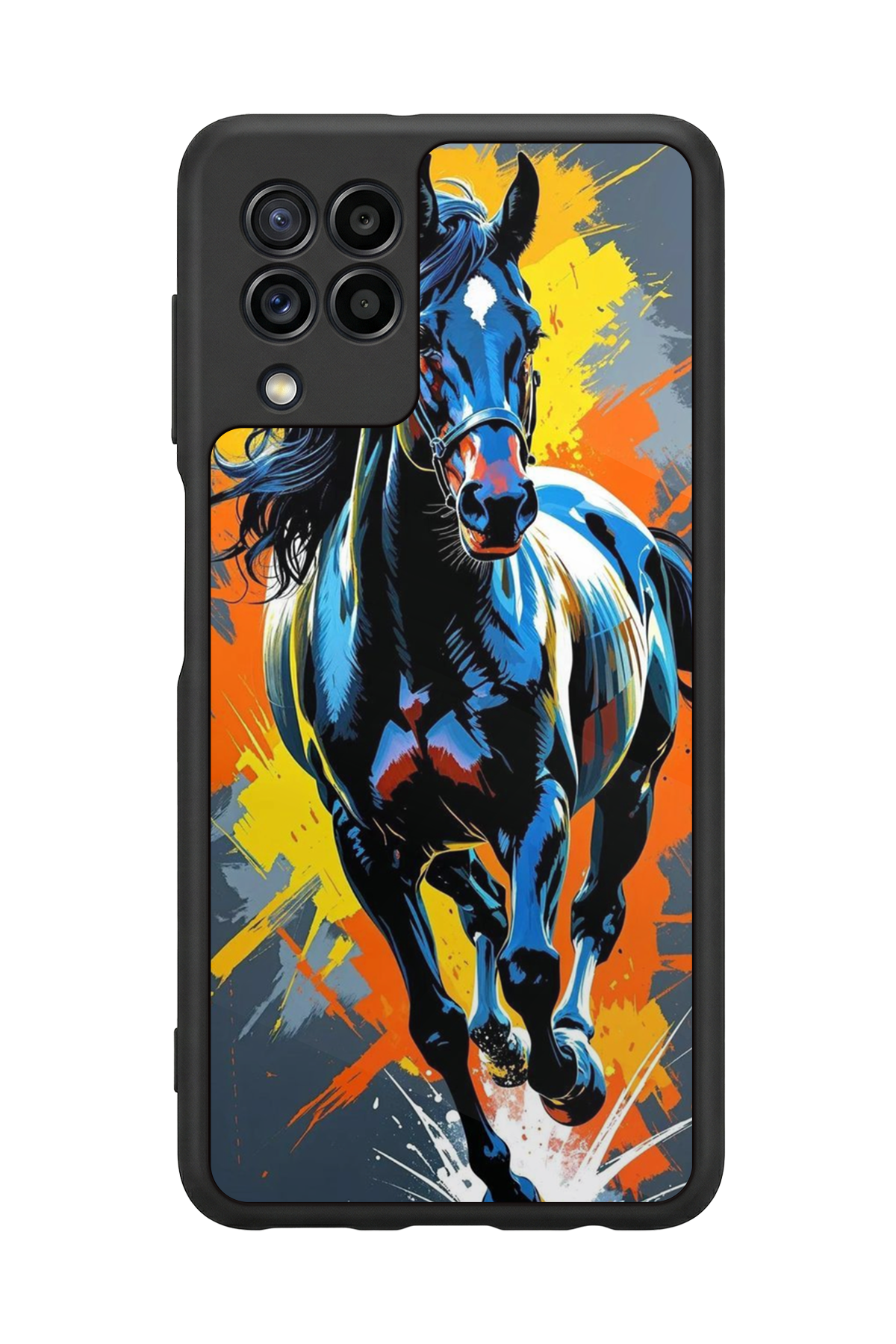 Samsung Galaxy M32 Uyumlu At Horse Tasarımlı Glossy Premium Kılıf