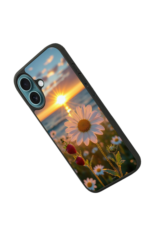 iPhone 16 Uyumlu Cicek Tasarımlı Glossy Premium Kılıf