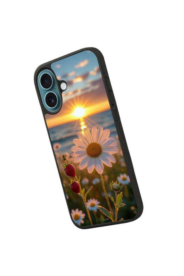 iPhone 16 Uyumlu Cicek Tasarımlı Glossy Premium Kılıf