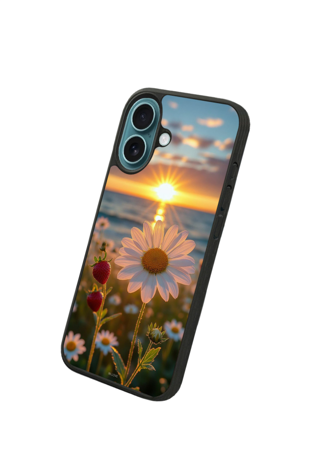 iPhone 16 Uyumlu Cicek Tasarımlı Glossy Premium Kılıf