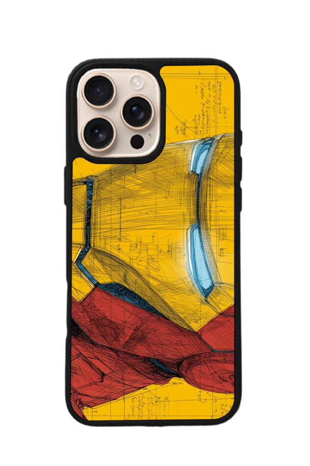 iPhone 16 Pro Uyumlu  Iron Man ( Demir Adam ) Tasarımlı Glossy Premium Kılıf