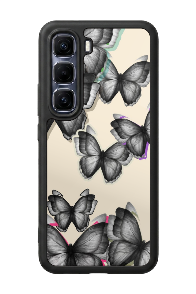 Infinix Hot 60 Pro Plus Uyumlu Kelebek Tasarımlı Glossy Premium Kılıf