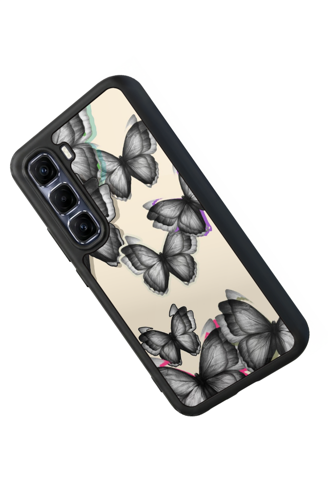 Infinix Hot 60 Pro Plus Uyumlu Kelebek Tasarımlı Glossy Premium Kılıf
