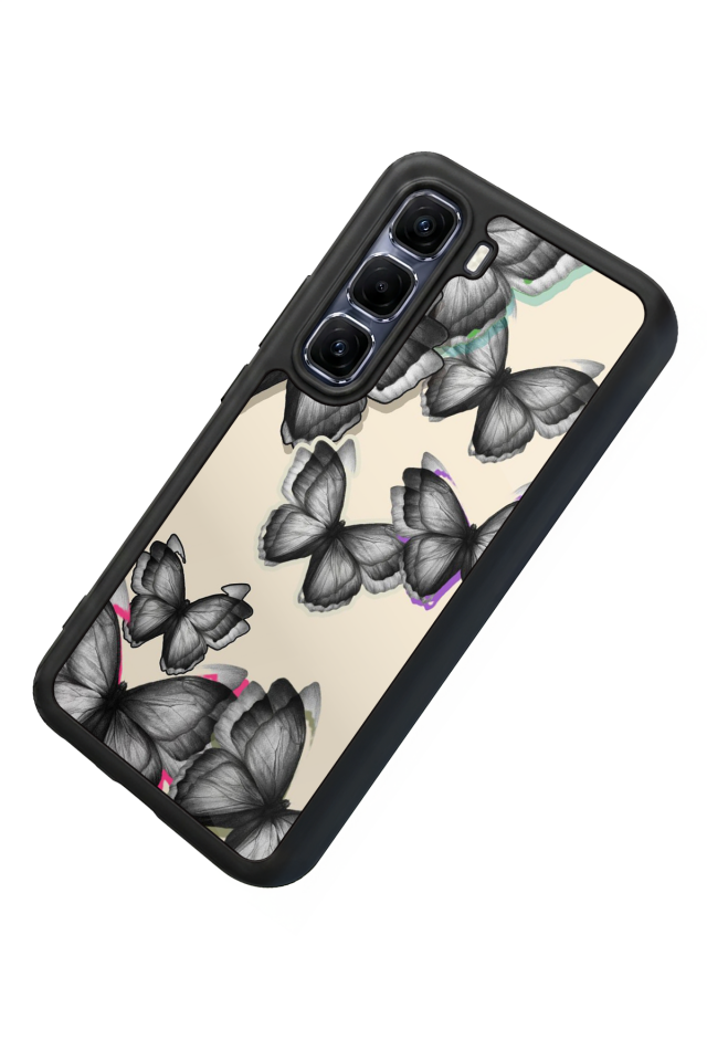 Infinix Hot 60 Pro Plus Uyumlu Kelebek Tasarımlı Glossy Premium Kılıf