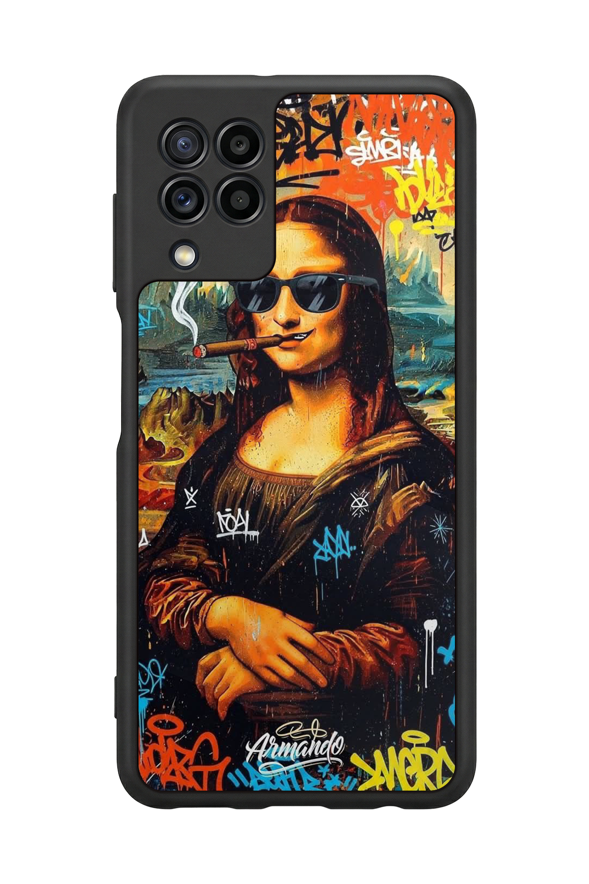 Samsung Galaxy M22 Uyumlu Monalisa Tasarımlı Glossy Premium Kılıf