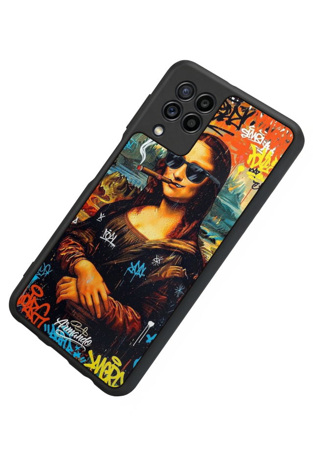 Samsung Galaxy M22 Uyumlu Monalisa Tasarımlı Glossy Premium Kılıf