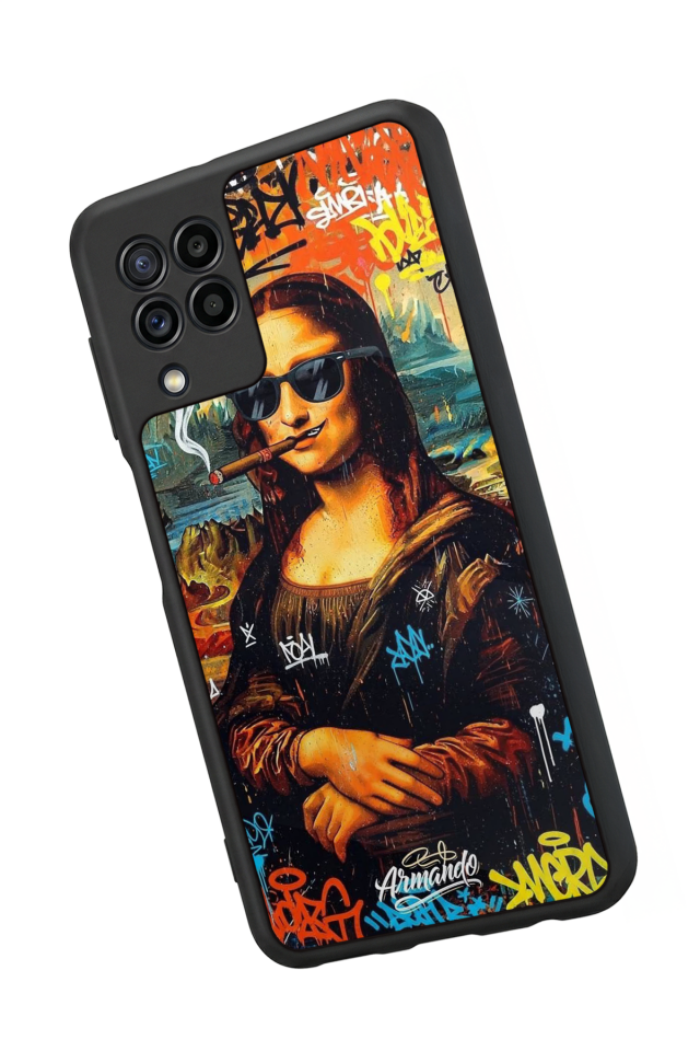 Samsung Galaxy M22 Uyumlu Monalisa Tasarımlı Glossy Premium Kılıf