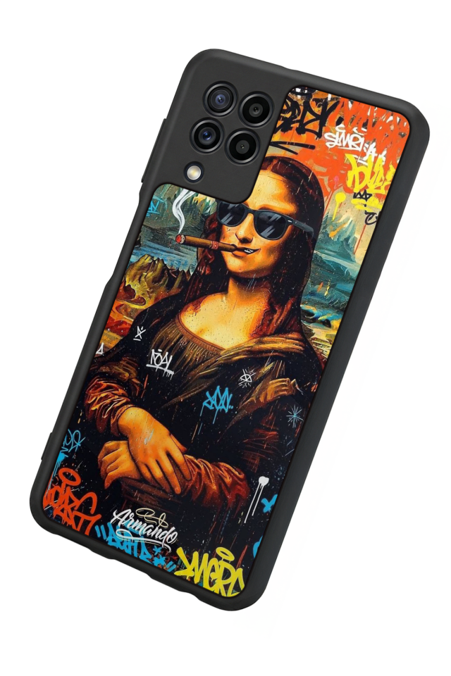 Samsung Galaxy M22 Uyumlu Monalisa Tasarımlı Glossy Premium Kılıf