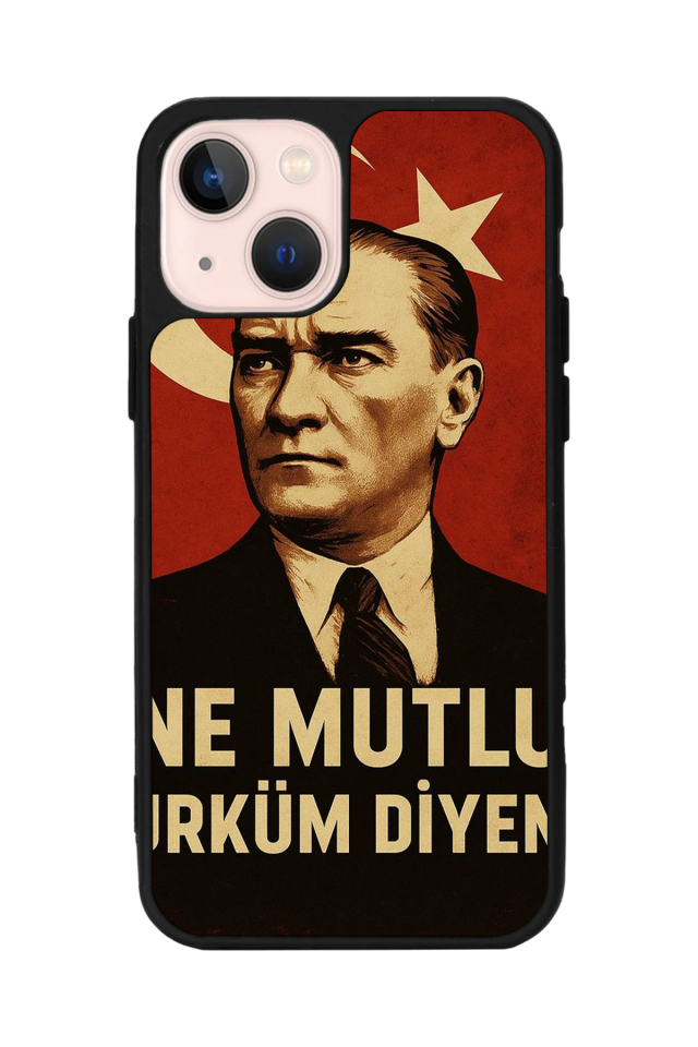 iPhone 13 Mini Uyumlu  Mustafa Kemal Ataturk Tasarımlı Glossy Premium Kılıf