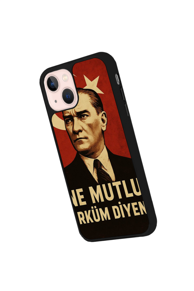 iPhone 13 Mini Uyumlu  Mustafa Kemal Ataturk Tasarımlı Glossy Premium Kılıf