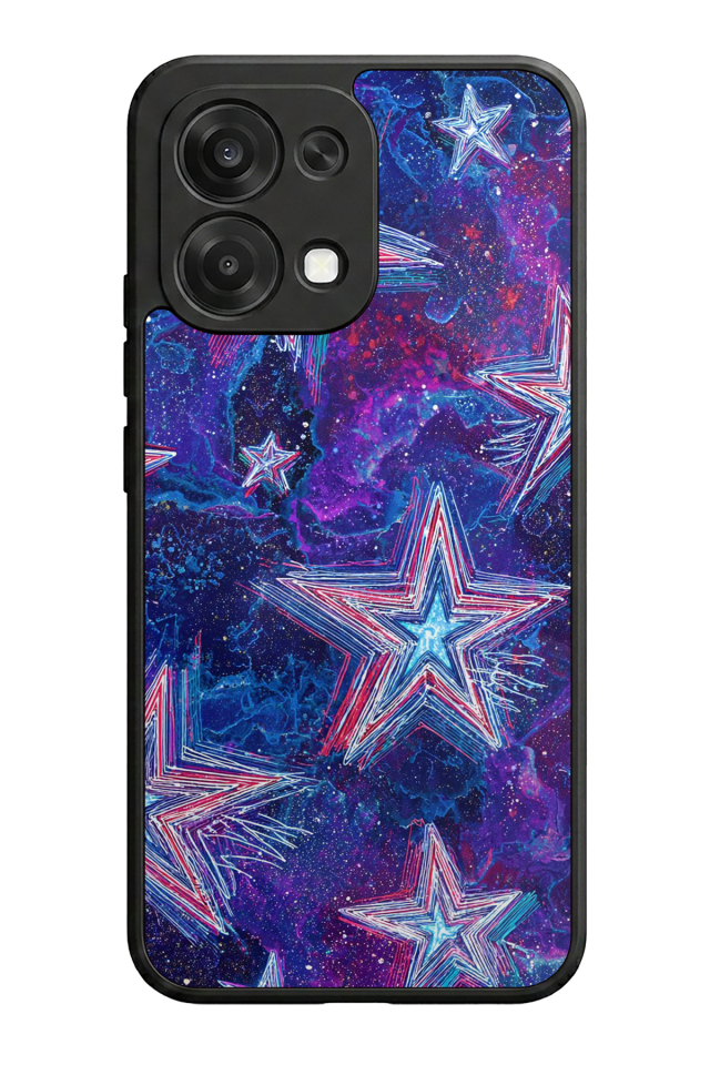 Oppo A6 Pro Uyumlu Retro Yildizlar Tasarımlı Glossy Premium Kılıf