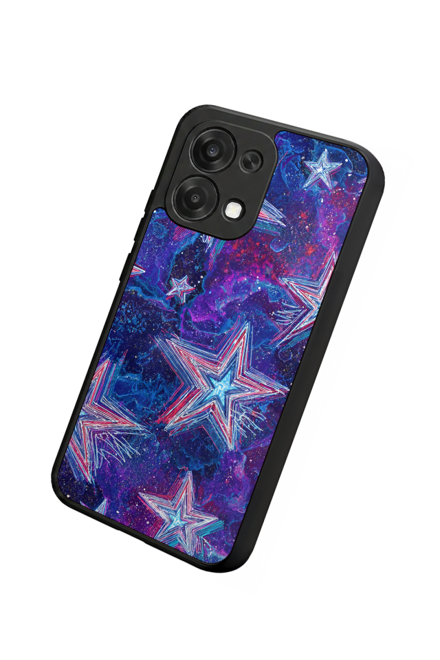 Oppo A6 Pro Uyumlu Retro Yildizlar Tasarımlı Glossy Premium Kılıf
