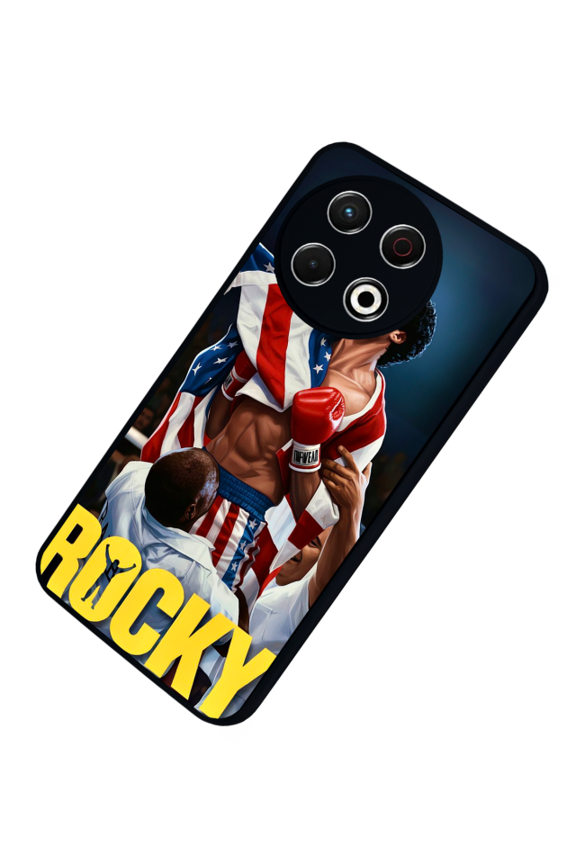 Tecno Spark 30 Pro Uyumlu Rocky Tasarımlı Glossy Premium Kılıf